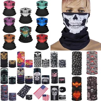 

25x50CM Scary Mask Party Masks Face Shield Skull Multi-Function Magic Scarf Turban Riding Mask Headband Bandanas Christmas Cover
