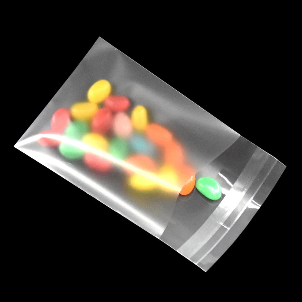 

7x10+3cm Self Adhesive Matte Clear Plastic Self Adhesive Packaging Bag for Dried Food Candy Baking Biscuit Cookies Package Bags