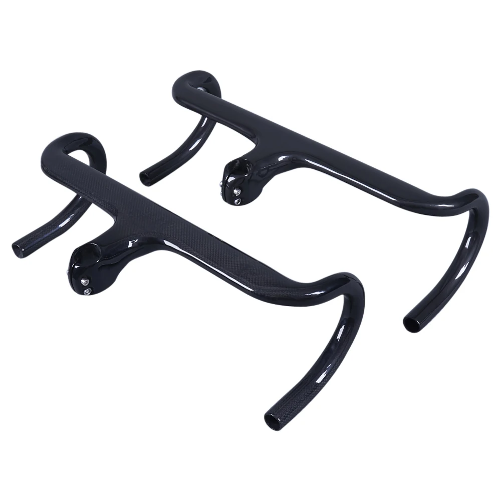 

Glossy 3K/UD Carbon Fiber Bicycle Road Integrated Bent Bar For Road Bike Parts Handlebar 400/420/440mm Stem 90/100/110/120mm