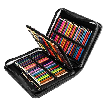 

180 Slots PU Leather Colored Pencil Case - Large Capacity Carrying Case for Prismacolor Watercolor Pencils, Crayola Colored Penc