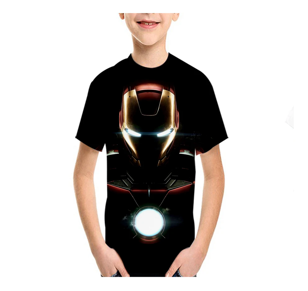 

LBG New Iron Man Children's T-shirt 3D Print Iron Man Teen T-Shirt Fashion Kids Casual Short Sleeve Outdoor Sports T-Shirt