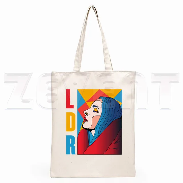 Lana Del Rey LOGO Printed Graphic Hipster Cartoon Print Shopping Bags Girls Fashion Casual Pacakge Hand Bag L