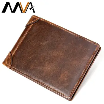 

MVA Rfid Genuine Leather Wallet Men Cards Short Wallet Leather For Men Wallets Brand High Quality Designer Portomonee Cheap 7446