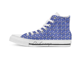 

Happy Hanukkah Holiday Pattern breathable Casual High Top lace-up Canvas shoes sneakers Drop shipping