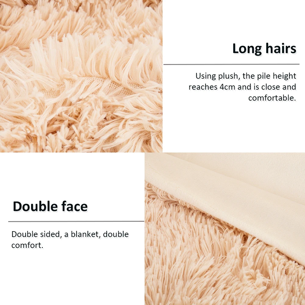 Мягкое меховое одеяло на диване длинное мохнатое пушистое модное покрывало из