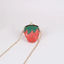 Детская сумка через плечо, девочка-принцесса, сумка через плечо, клубника, маленькая девочка, цепь, маленькая сумка через плечо, женские сумки