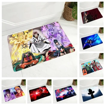 

Cartoon Door Mat Naruto Soft Flannel Carpet 40x60cm Decor Printed Non-Slip Japan Anime Floor Doormat for Hallway Children Room