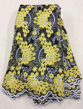 

2019 Yellow Soil Color New Arrival Embroidery Net African Lace Fabric Organza Fo Wedding Clothing Dress High Quality French Lace
