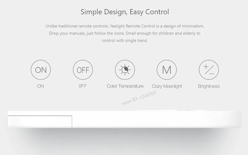 Xiaomi Yeelight пульт дистанционного управления Передатчик 6 кнопок регулировка света для Yeelight умный светодиодный потолочный светильник
