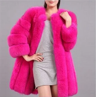 Красный Зимняя куртка 5XL 6XL размера плюс женская розовая шуба женская шуба из искусственного кроличьего меха длинная куртка из искусственного меха - Цвет: Красный