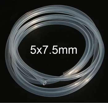 

5x7.5mm 5meter 7.5mm Transparent silica gel tube food grade silicone tube lucency silicon hose FDA tasteless capillary tubing