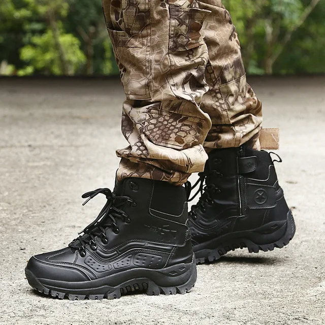 Botas militares de desierto para hombre zapatos de senderismo impermeables para exteriores zapatillas deportivas antideslizantes para