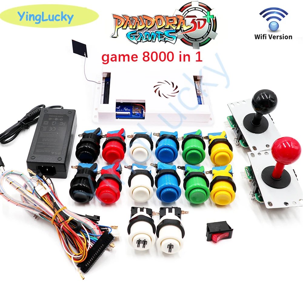 New Pandora Box 3d Wifi 8000 In 1 Diy Arcade Kit With Sanwa Joystick 28mm Button For Arcade 