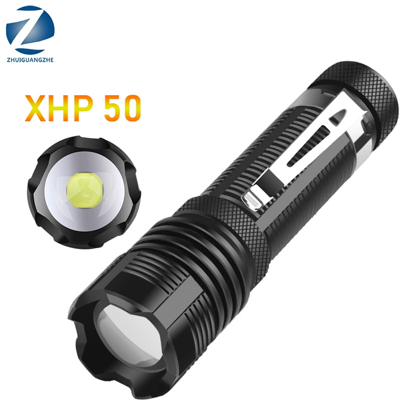 Фонарик Xhp50.2 самый мощный Ультраяркий светодиодный фонарь 5 режимов зуммируемый