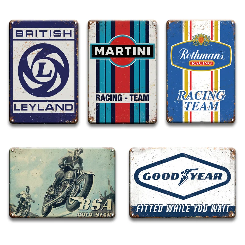 Martini Racing Metal Жестяная Табличка с надписью Vintage BSA Ford Motor металлический постер знаки