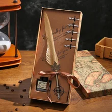 Стиль погруженный в воду перо Подарочная коробка Гарри Поттер РЕТРО перо каллиграфия ручка набор подарок на год