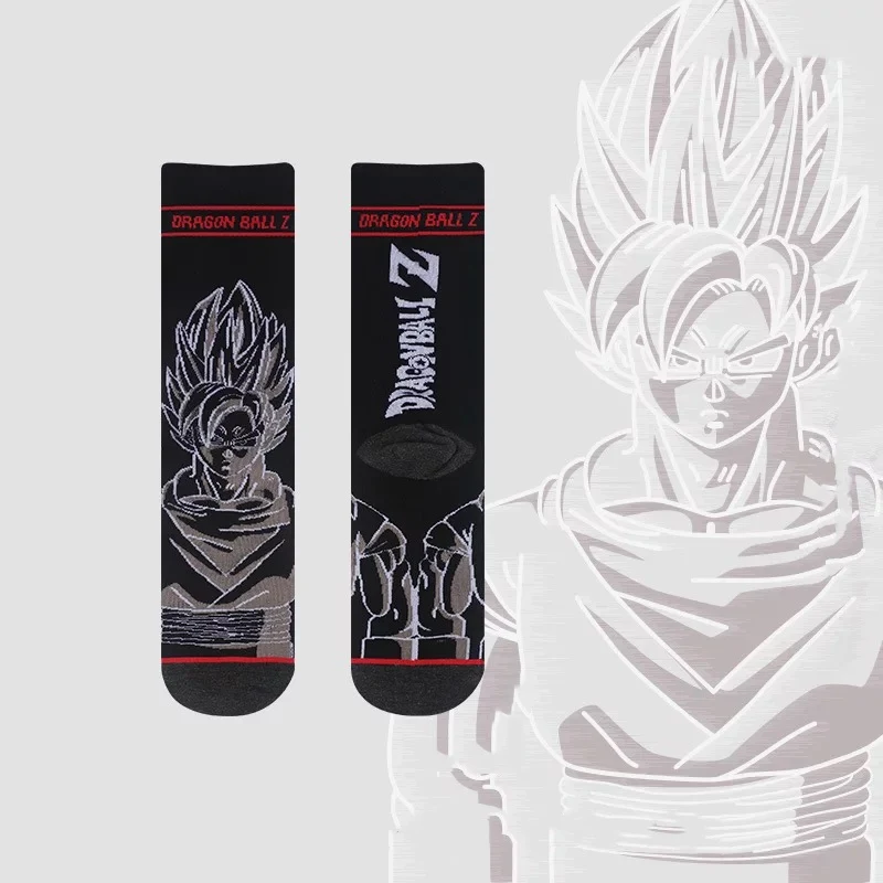 Мужские осенние зимние хлопковые забавные носки с изображением дракона Z Ball Super Saiyan Son GoKu, японские уличные модные носки - Цвет: A