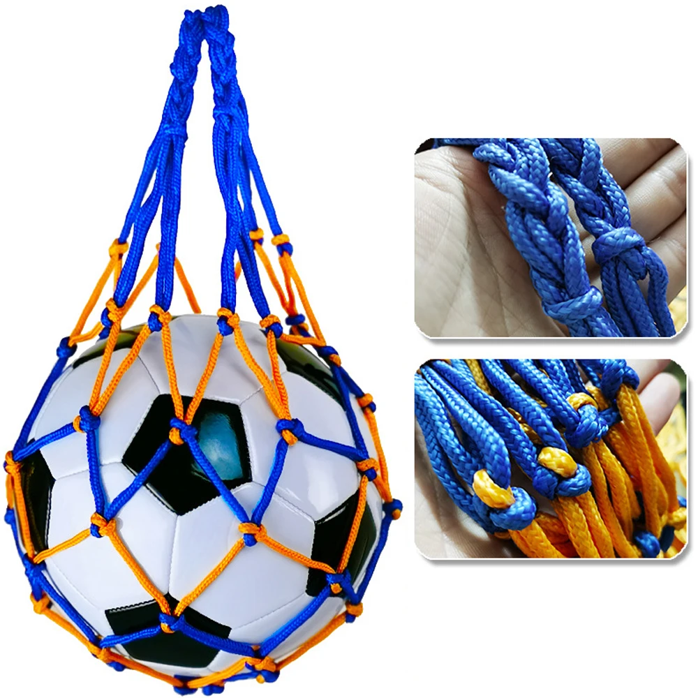 Sports Ball Storage Bag Basketball Carry Youth Football Self Trainer Kick Net Pocket Outdoor Nylon Mesh Volleyball