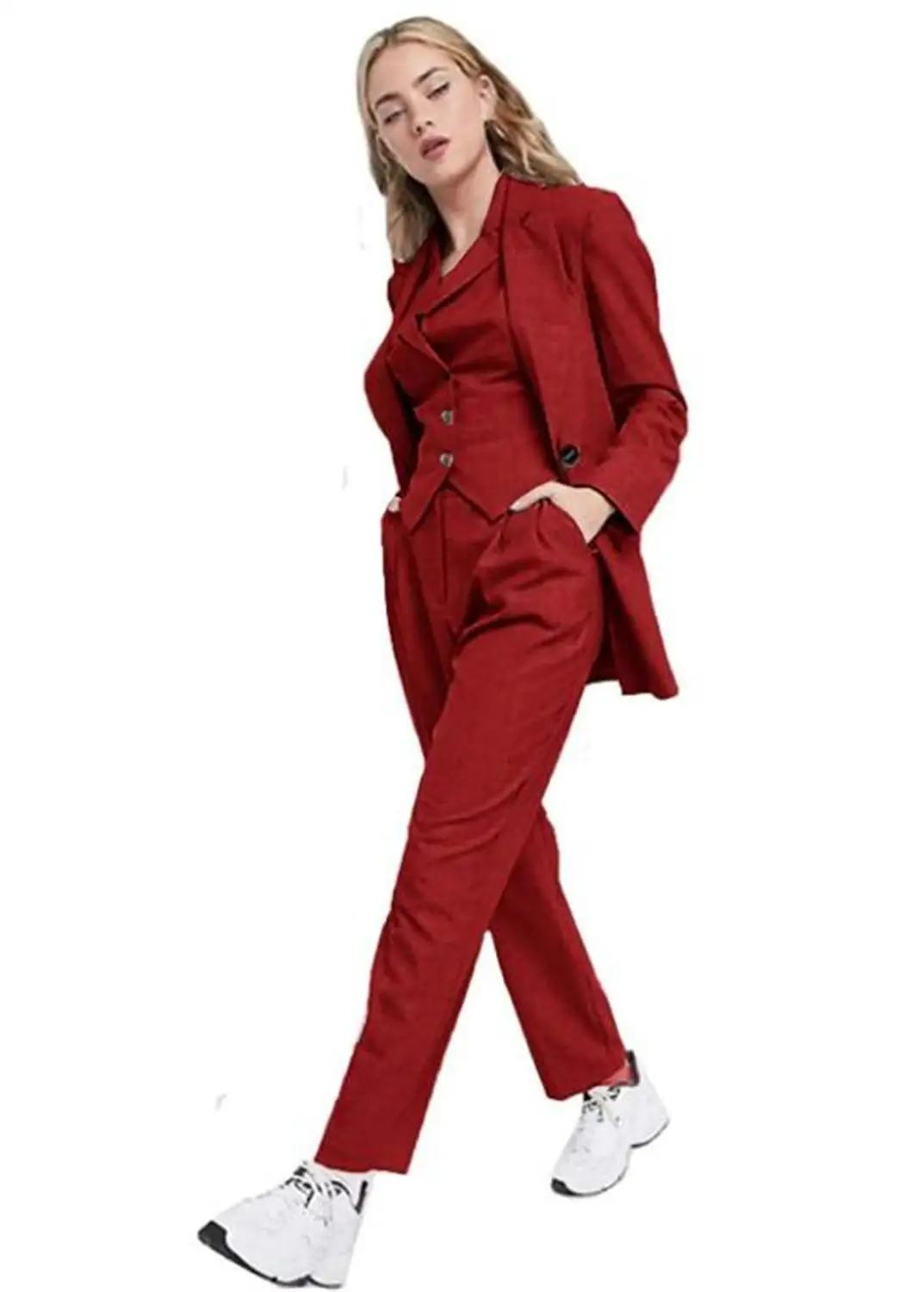 3 Pcs (Blazer+Pants+Vest) Office Lady Formal Suit Women Long Sleeve Trousers Ladies Business Casual Suit Outfits ropa de mujer