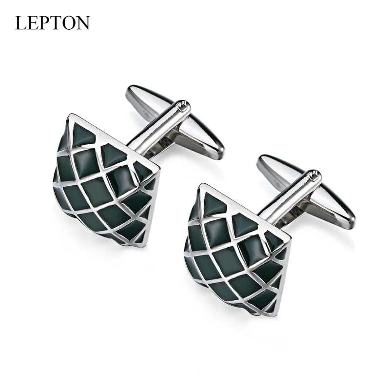 

Hot Sale cambered surface Cufflinks Lepton Red Black Blue Blackish Green Mesh Cuff links For mens Business wedding cufflink Gift
