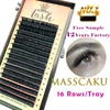 MASSCAKU 16rows/case 8~16mm and mix premium natural synthetic mink individual eyelash extension makeup cilia professional ► Photo 1/6