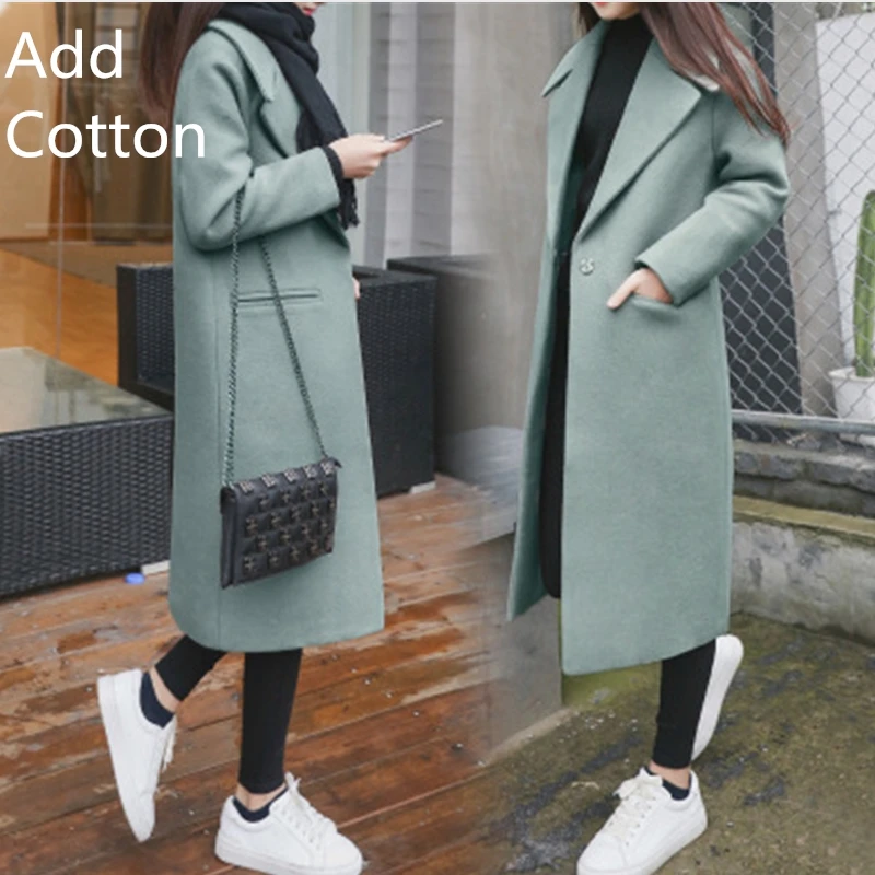Весенне-осеннее шерстяное пальто для женщин, длинное шерстяное пальто на одной пуговице, облегающее женское осеннее тонкое шерстяное пальто, куртка-парка - Color: 5