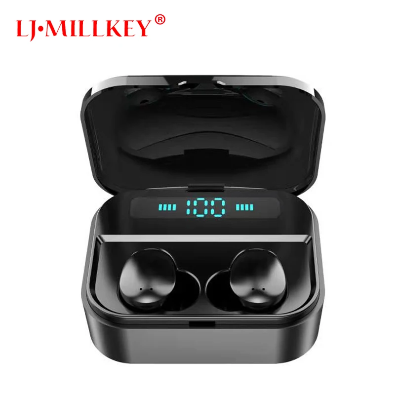 

TWS 5.0 Bluetooth 9D Stereo Earphone Wireless Earphones IPX7 Waterproof Earphones LED Smart Power Bank Phone Holder YZ288