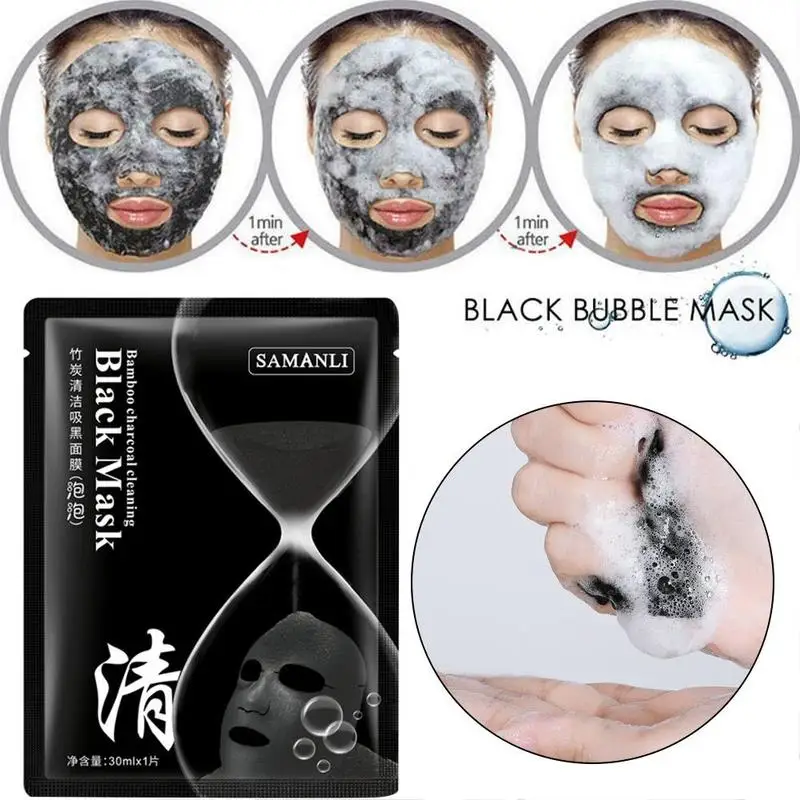 Корейская Косметическая детоксикационная маска с кислородными пузырьками, увлажняющая маска с бамбуковым углем для лица, отбеливающая маска для ухода за кожей лица