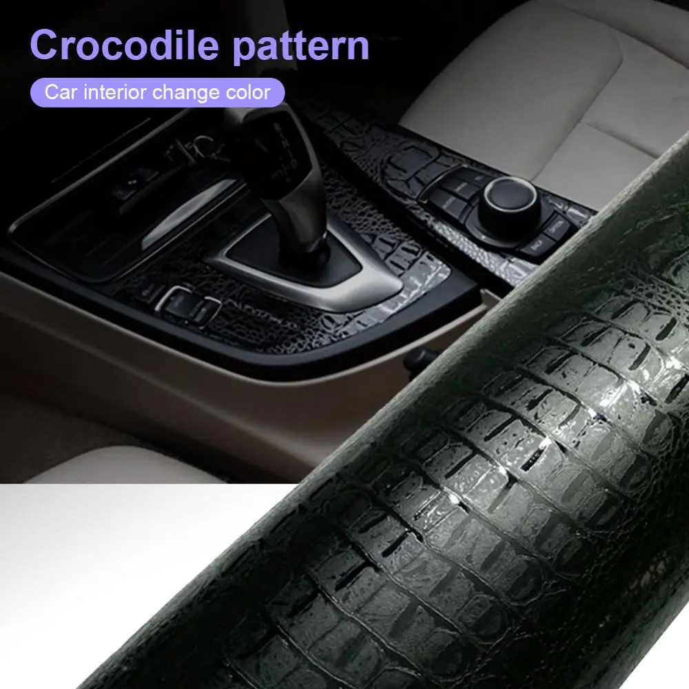 

Black Crocodile Leather Grain Texture Vinyl Car Wrap Sticker Decal Film Adhesive Sticker Interior Car Styling Covering Wrapping