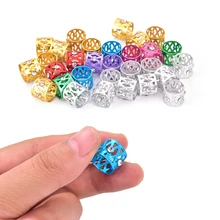 10 шт./лот, золотые/серебряные/микс, серебряные, золотые микро волосы, страшные косички, бусины-дреды, регулируемые манжеты, заколки для волос, аксессуары