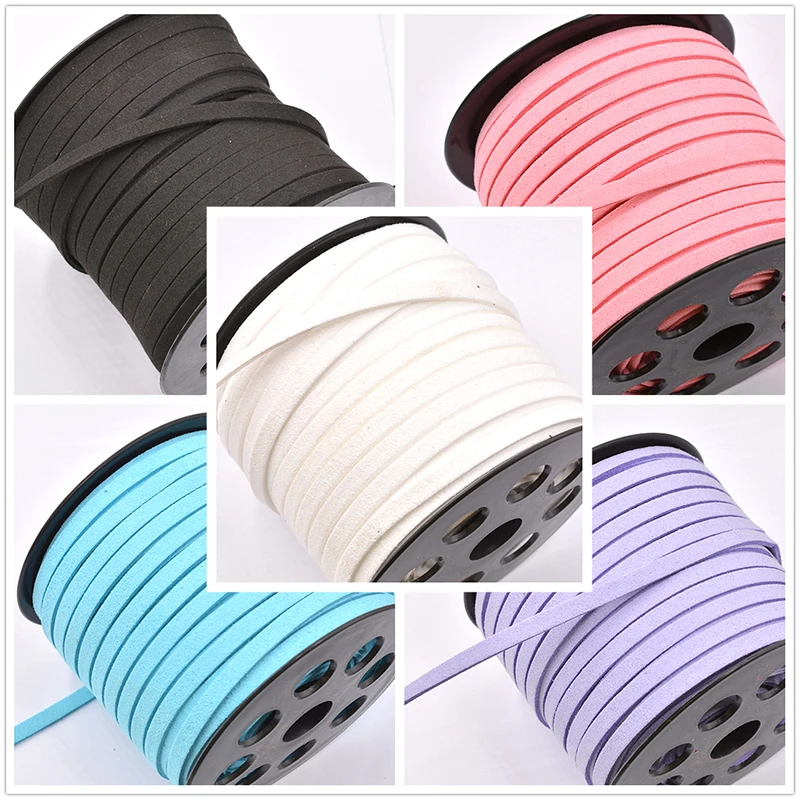 New 5mm 5meter/Lot Suede Braided Cord Korean Velvet Leather Handmade Beading Cords for Jewelry Making Supplies DIY Bracelet