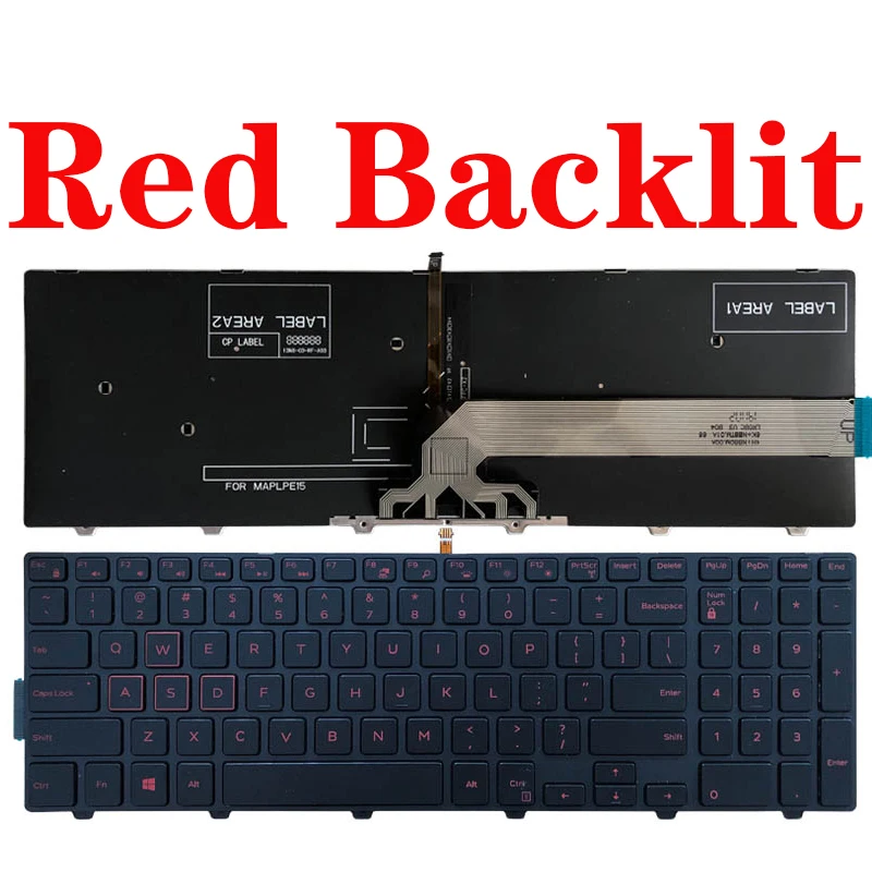 Teclado do Portátil dos Eua para o Dell Inspiron 15 5000 5551 5552 5555 5566 5557 5558 5559 P51f P39f Laptop Teclado Inglês Novo - Imagem 3