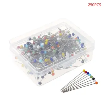

250pcs Round Glass Ball Head Pins DIY Quilting Tool Sewing Accessories School Office Stationery W91A
