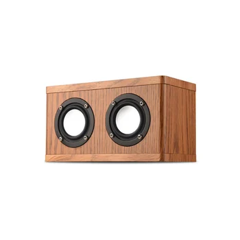 

Fashion Retro Wooden Wireless Bluetooth Speaker 3D Stereo With Dual Passive Subwoofers MP3 Desktop Bass Music Player TF Card