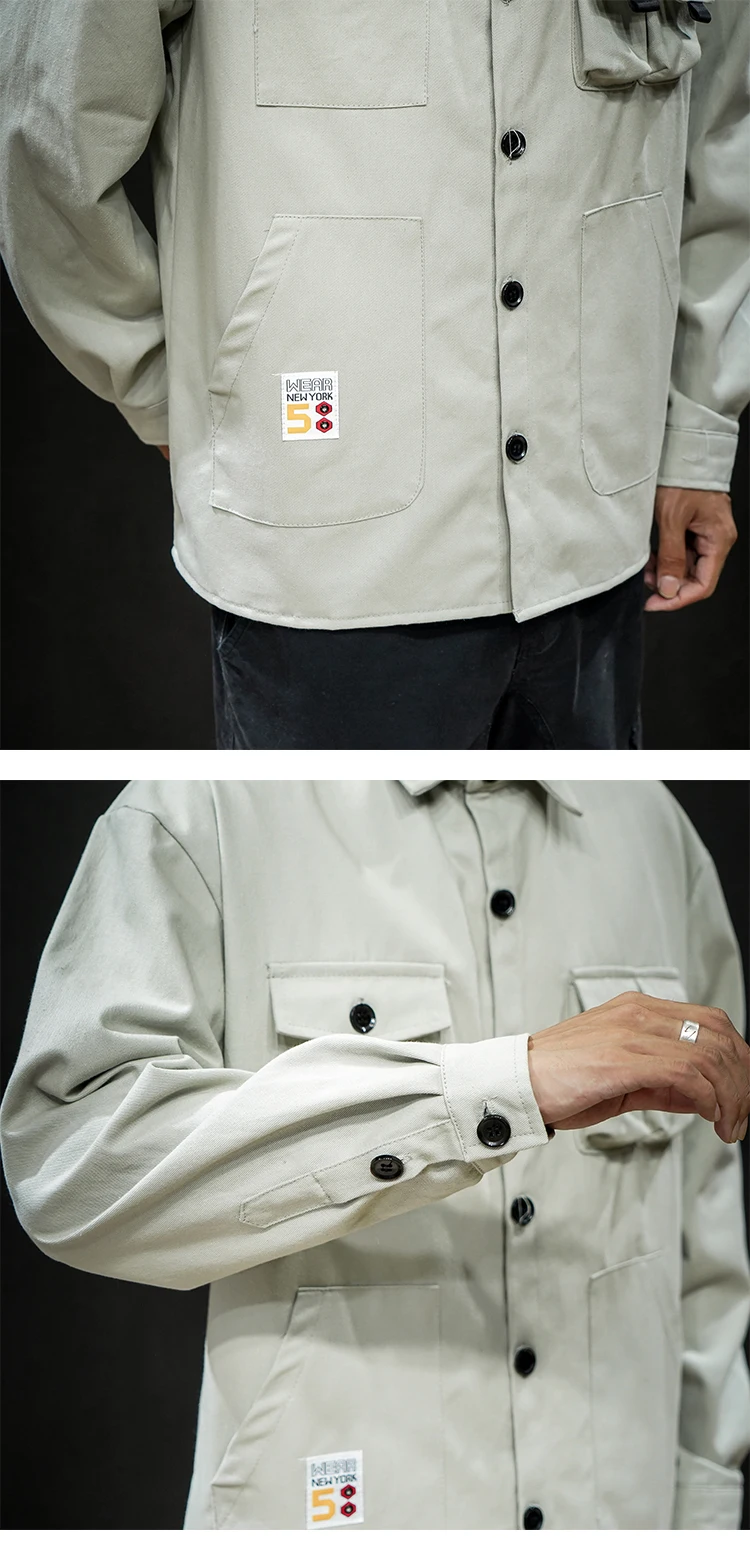 Дропшиппинг мужской японский уличная куртка с накладной карман свободный открытый женский комбинезон пальто осень Slim Fit Топы