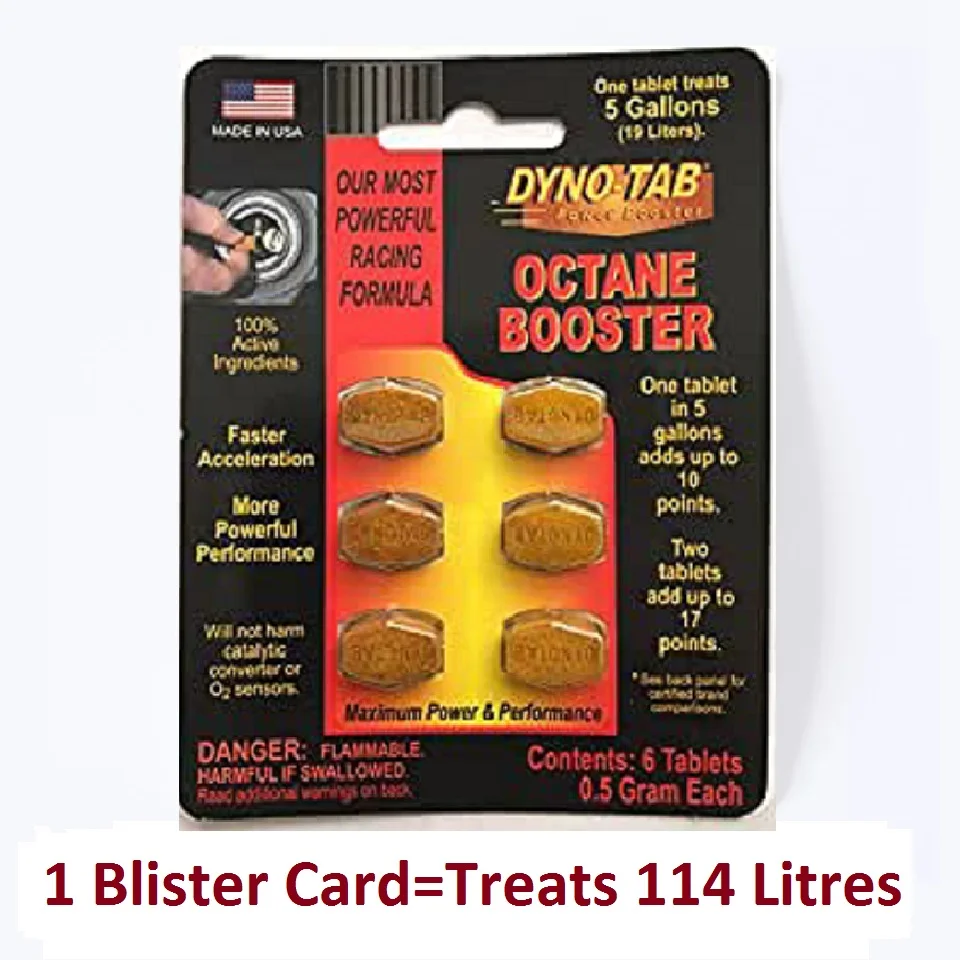 Dyno-tab®Карта HP Octane Booster 6-tab для бензина, только увеличивает мощность, повышает экономию топлива, устраняет удар и Ping - изображение
