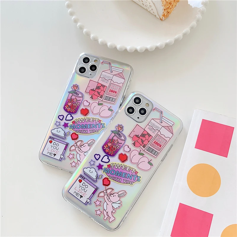 Cute Cartoon Laser Card Phone Case For iphone 11 Pro Max 7 8 plus SE 2 2020 X XR XS Max Back Cover Luxury Transparent Soft Cases Cute Cartoon Laser Card Phone Case For iphone 11 Pro Max 7 8 plus SE 2 2020 X XR XS Max Back Cover Luxury Transparent Soft Cases