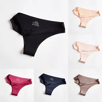 

Fashion Seamless Panties Women Briefs Ultra-thin G-string Thongs Low Rise Lingerie Ice Silk Briefs Ladies Girls Underwear