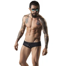 Новинка, сексуальные мужские трусы на бедрах, с заниженной талией, шнурок оборки стиль, мужские трусы-плавки, ускоряющие рост dry мужские шорты для купания