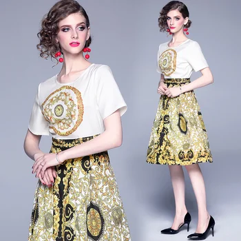 

Simgent Summer Dresses Casual Women Patchwork Print A Line Fashion Dress Woman Clothing Vestidos Sommerkleider Damen SG061213