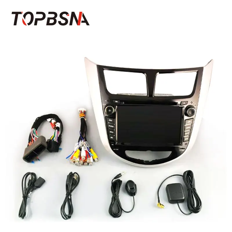 Clearance TOPBSNA Android 9.0 Car Multimedia Player For Hyundai Solaris accent Verna i25 2011-2012 WIFI Stereo 2 Din Car Radio headunit AM 4