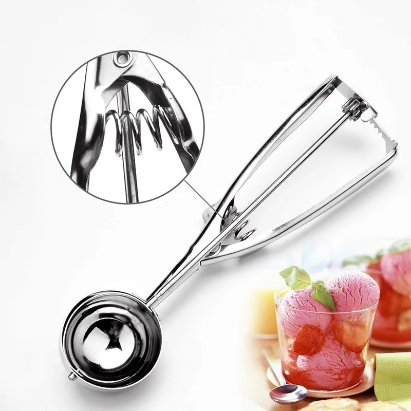 MESNUG Multi-purpose Stainless Steel Ice Cream Scoop Ergonomic Comfort Handles Hands-Free Food Release Cookie Ice Cream Scoop