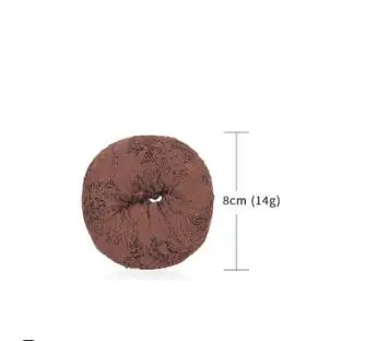 Brown 8cm 100 шт./партия, 4 размера, сделай сам, дамские простые быстросохнущие волосы, Пончик, Braiders, черный/коричневый/бежевый, кружевная булочка для волос, аксессуары для волос HA1225 - Цвет: Brown 8cm