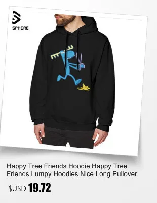 Happy Tree Friends худи Happy Tree Friends Cuddles хлопковые длинные пуловеры худи XXL черные уличные толстовки