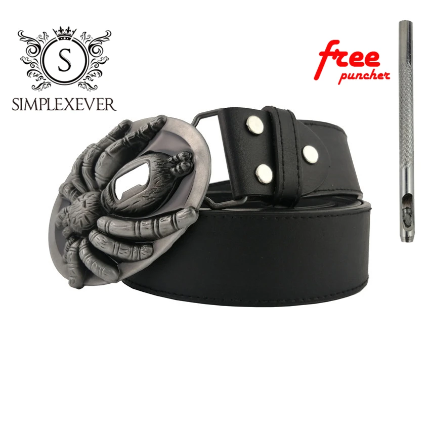 

Dropshipping PU Belt with Spider Bottle Open Belt Buckle Head Men's Belt Buckles Suitable for 4cm Width Belt