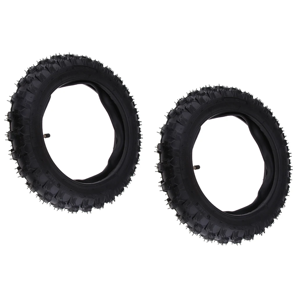 2x Mini Dirt Bike Tire 2.50-10 & Inner Tube with Straight Valve Stem for Motorcycle Motocross Scooter