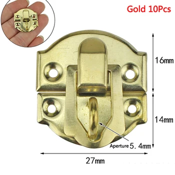 

10Pcs Antique Hasps Iron Lock Catch Latches For Jewelry Chest Box Suitcase Buckle Clip Clasp Vintage Hardware 27*30mm