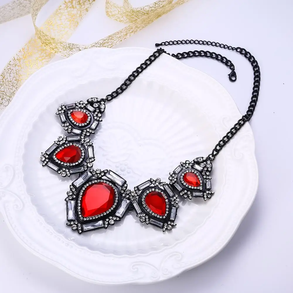 Najtaniej Tuliper подвеска Retro komunikat naszyjnik Choker kryształowy naszyjnik dla kobiet Party biżuteria Collier цепочка кулон prezent na boże narodzenie