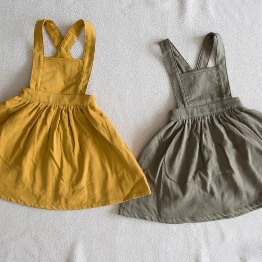 Весна, Новая корейская детская одежда, однотонное платье без рукавов для отдыха для маленьких девочек