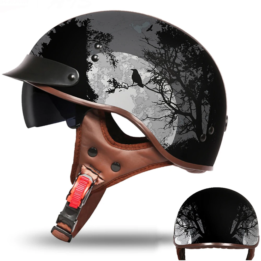 

AIS Retro Motorcycle Helmet Vintage Moto Helmet Summer Open Face Scooter Biker Motorbike Racing Riding Helmet Casco Moto